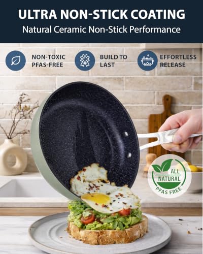 12pc Forged Lightweight Cookware Set (Pistachio Green (G10))