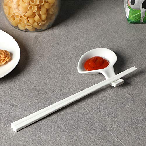 Ceramic Chopsticks Set of 5 (White)