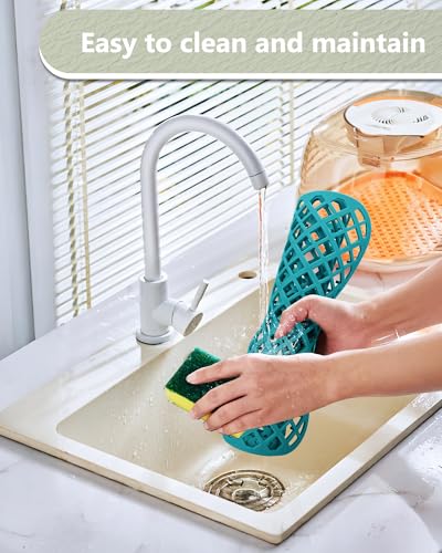 2 Pack Silicone Sink Protectors for Kitchen Sink (Green)