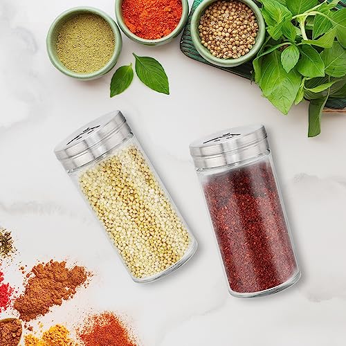 Spice Jar 3 Pack 4 oz Glass Spice Jars with Shaker Lids (4oz / 120ml)