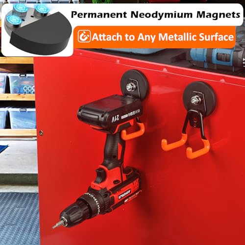 Updated Strong Magnetic Hooks Heavy Duty (Updated 2.6in Magnet M Red Hooks 2PCS)