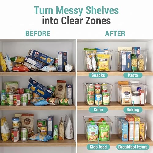 4 Pack Clear Storage Bins with Lids