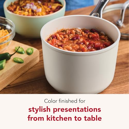 Hard Anodized Ceramic Induction Pots and Pans (Porcelain / 10 Piece Cookware Set)