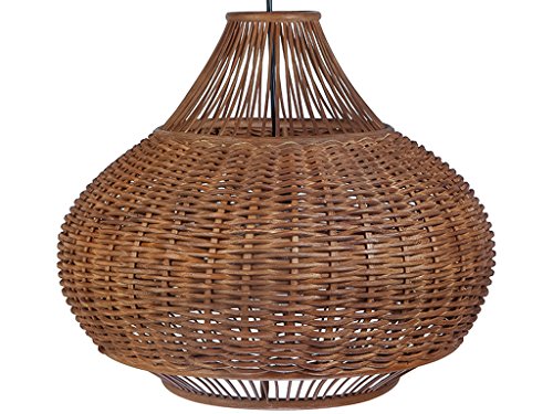 Wicker Pear Pendant Lamp Wicker & Bamboo Ball Pendant Light (Brown)