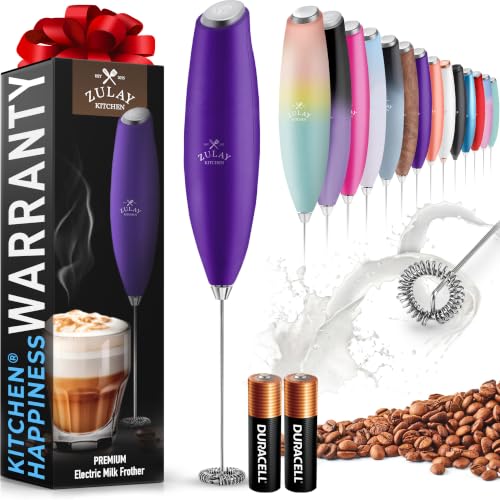 Zulay Powerful Milk Frother for Coffee with Upgraded Titanium Motor (Lush Purple / OG Frother)