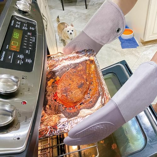 Professional Microwave Silicone Oven Mitts one Pair (Oven mitts / Purple)
