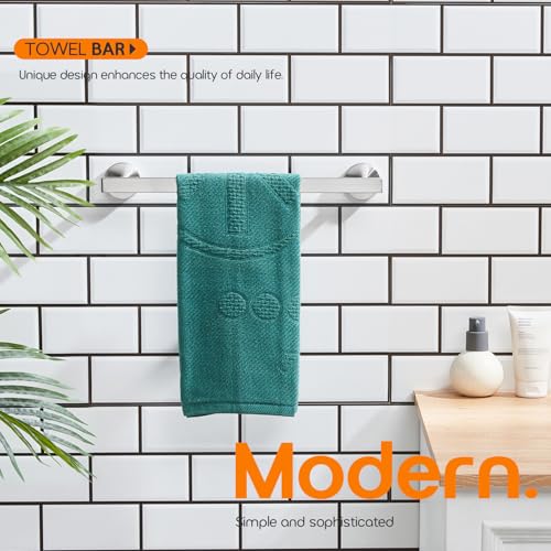 16 Inch Bathroom Towel Bar Bath Towel Rack Kitchen Towel Holder Towel Hanger Wall Mounted SUS304 Stainless Steel Brushed Nickel AN4001BR (Brushed Nickel / 16-Inch)