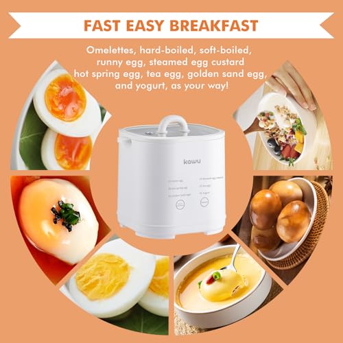 Egg Cooker, 6-in-1 Electric Egg Boiler for Hard Boiled Eggs (White)