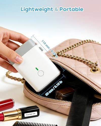 Label Maker Bluetooth Label Maker Machine with Tape (White)
