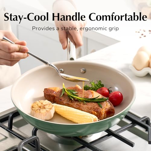 Nonstick Frying Pan Skillet (11 Inch / Green)