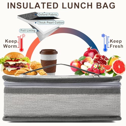 Small Insulated Lunch box Portable Soft Bag Mini Cooler Thermal Meal Tote Kit with Handle for Work & School