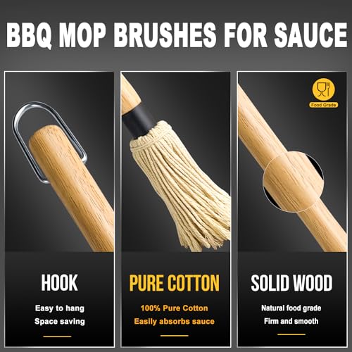 BBQ Mop Brushes for Sauce (BBQ Mop (2 Pieces) / Burlywood)
