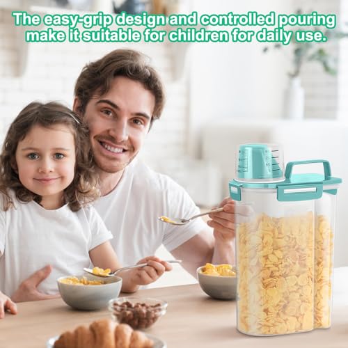 Rice Container Cereal Storage Container 2 Pack 5 Lbs (Cyan 3+3Qt)