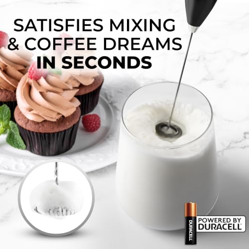 Zulay Powerful Milk Frother for Coffee with Upgraded Titanium Motor (Fusion Black / OG Frother)