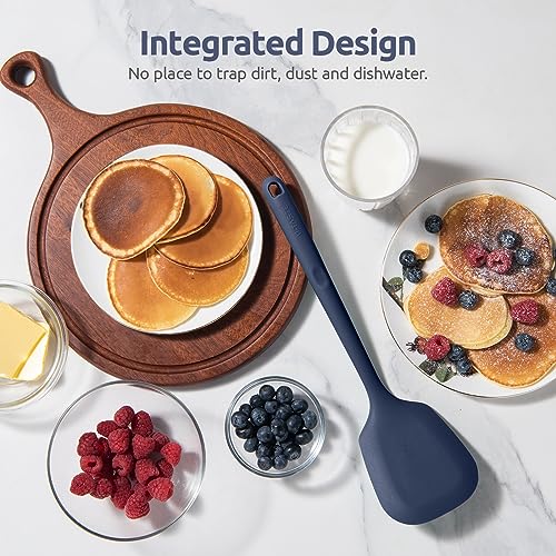 600℉ Heat Resistant Silicone Turner ((3) Midnight Blue / 13.6"x3.74" (Solid Turner))