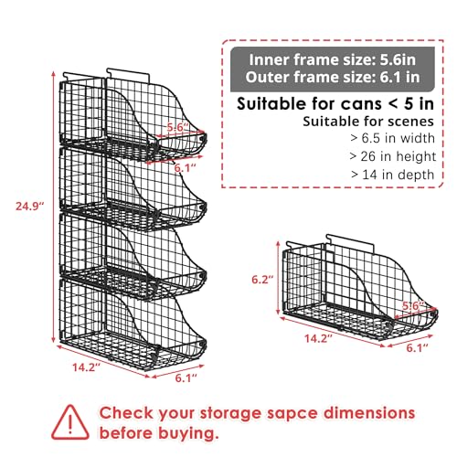 6 Pack Stackable Can Organizer for Pantry Cabinet Food Storage (6 Count)