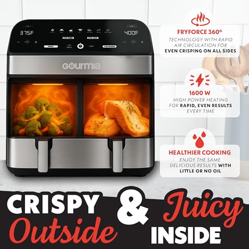 Air Fryer 10 Qt Dual Basket Capacity