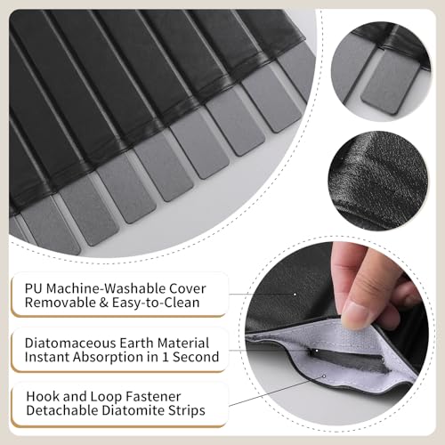 Stone Drying Mat for Kitchen Counter (PU-Black)