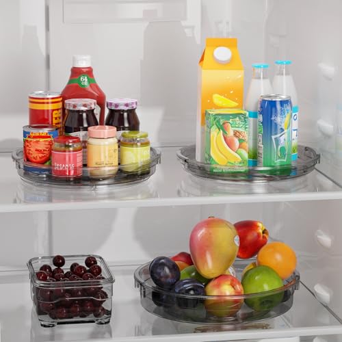 3 Pack Lazy Susan Organizer Turntable for Cabinet (Gray / 3 Pack 12in+10.6in+9.25in)