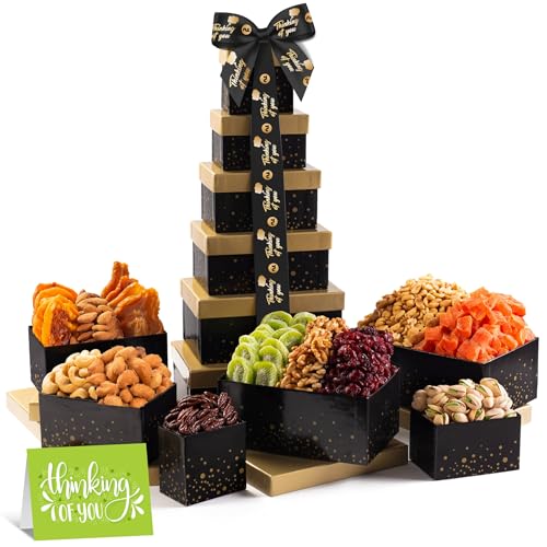Dried Fruits & Nuts Tower Gift Basket (Thinking of You - 6 Tier Tower)