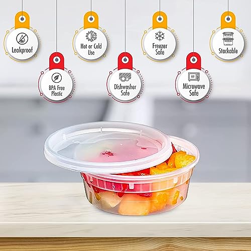 Deli Containers with Lids Leakproof (8oz 240 Sets)