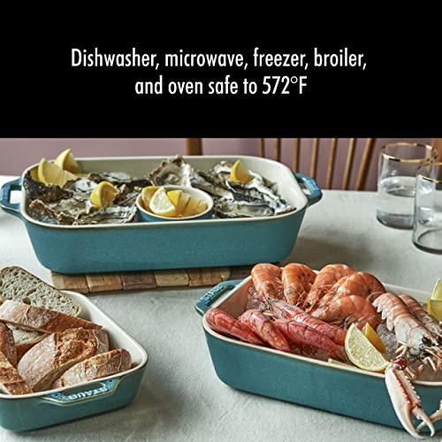 3 Pc Ceramic Baking Dish Set (3-pc / Rustic Turquoise)