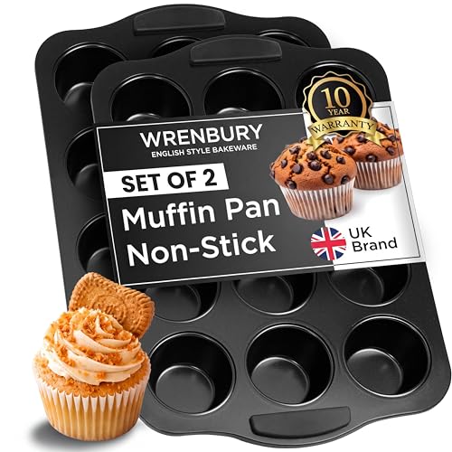 Set of 2 Deep Muffin Pan 12 Cup