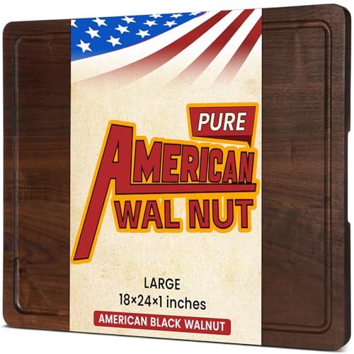 Walnut Wood Cutting Board for Kitchen (24"L x 18"W)