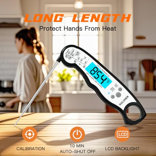 Digital Instant Read Meat Thermometer for Cooking (White)