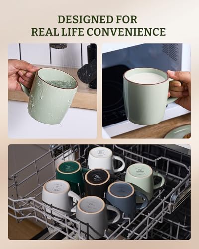 Mercury Coffee Mugs 13 oz (Mercury-Light Green / 6 Count (Pack of 1))