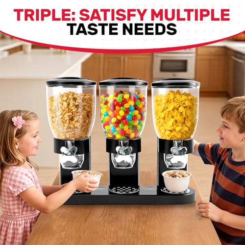 Triple Cereal Dispenser Countertop (Triple 6L Black)