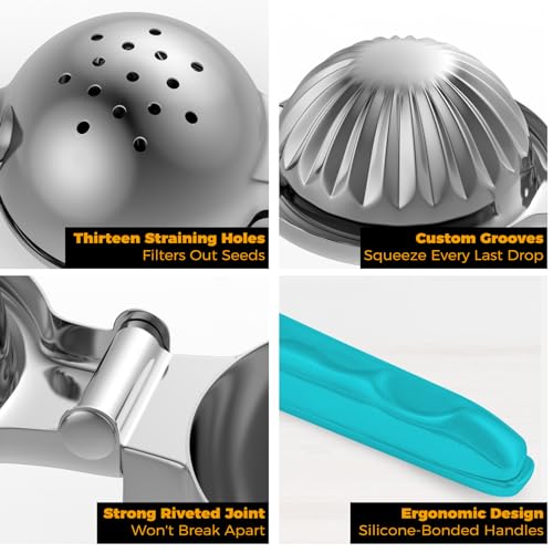 Lemon Squeezer 304 Stainless Steel Large Metal Manual Citrus Juicer