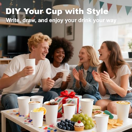 8 oz 400 Pack Disposable Coffee Cups (White-400packs / 8 Ounces)