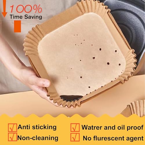 Air Fryer Liners Disposable for Instant Pot Vortex Plus 6QT XL Air Fryer (8" Square 200 pcs)