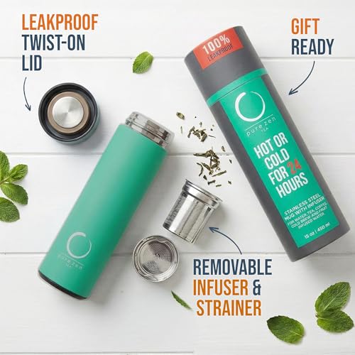 Insulated Tea Infuser Bottle (Green)