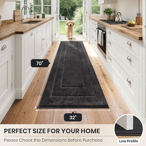 Hallway Runner Rug (Charcoal / 32" X 70" (Runner))