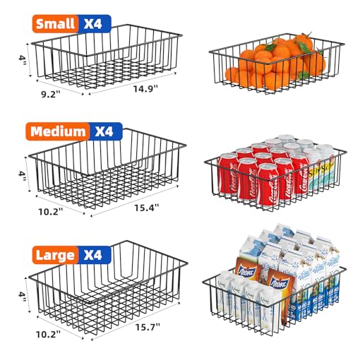 12 Pack Extra Large Wire Storage Baskets (12 pack)