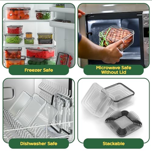 50 Pcs Large Food Storage Containers with Lids Airtight (50 Pcs - Multi)