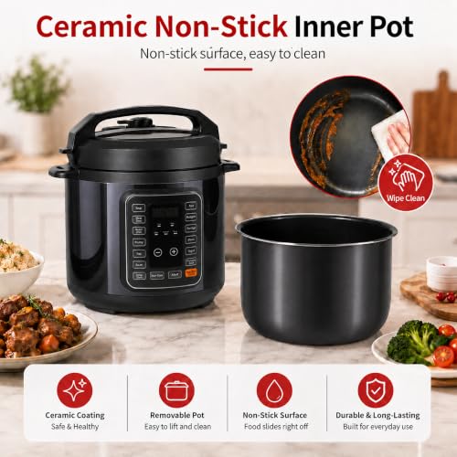 Electric Pressure Cooker 6.3Qt (Black / 6.3 Quarts)