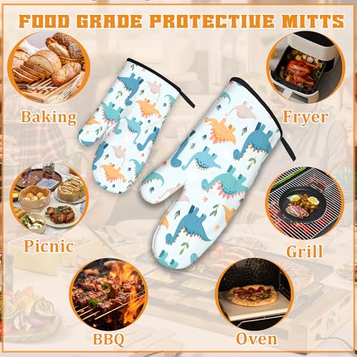 Cute Dinosaur Oven Mitts and Pot Holders (4 Count)