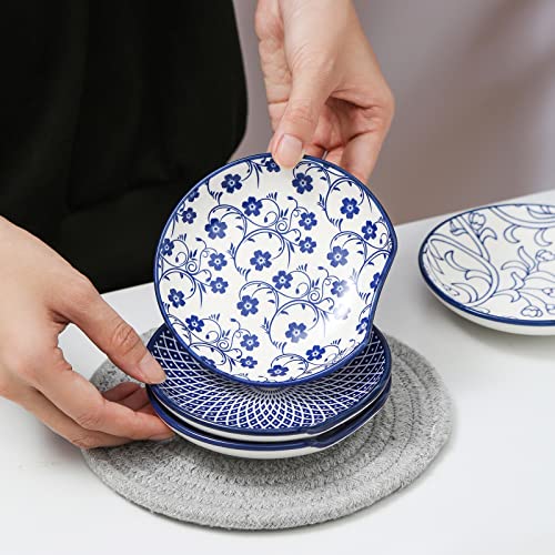 4.6 Inch Ceramic Spoon Rest for Stove Top (Vintage Blue)