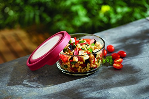 4 Cup Round Food Storage Containers with Red TrueSeal Airtight Lids (4 Cup Round Set of 4 (Red))