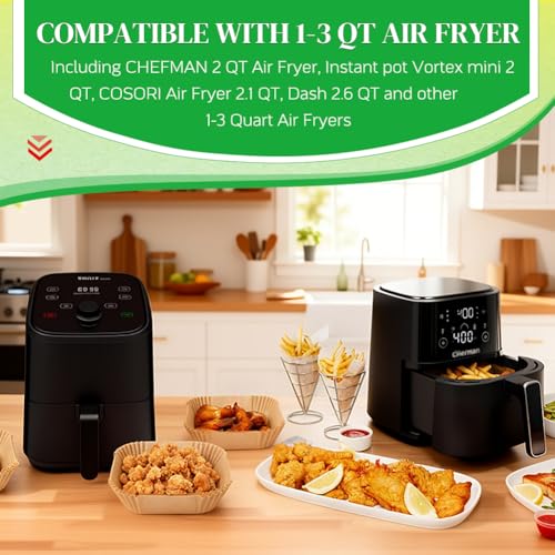 120PCS 5.5in Small Air Fryer Liners for 1 to 3 QT Airfryer (5.5inch (1 to 3 QT)-120pcs-square)