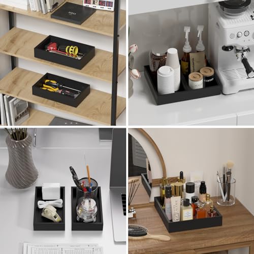 Bamboo Kitchen Drawer Organizer (10 x 6 x 2 Inch / Black)