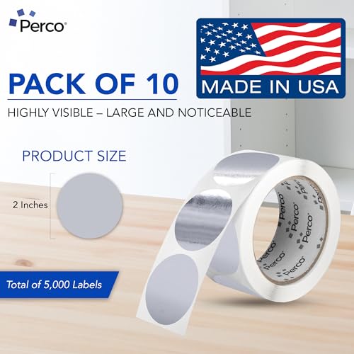 Metallic Silver Perforated Round Circle Dot Sticker 2 (Metallic Silver / 2 Inch)
