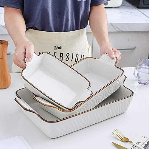 Bakeware Set Ceramic Baking Dish Set (Pure White)