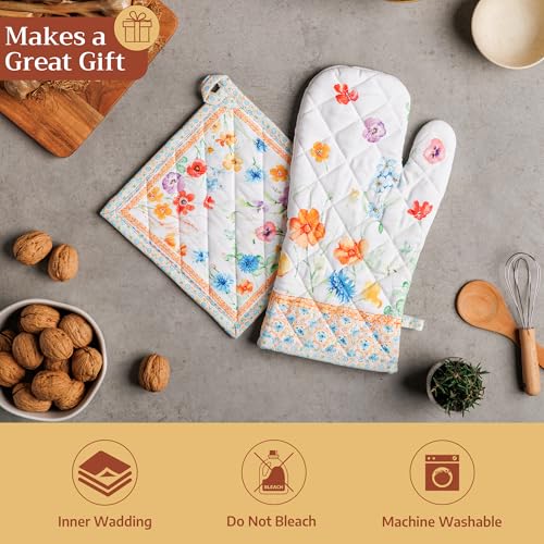 Pot Holders 100% Cotton Potholders (039 - Summer Whisper / 8" x 8" (Pot Holder Pack of 2))