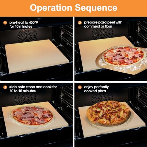 12x12 Inch Cordierite Pizza Stone for RV Oven and Grill (Square 12x12x0.6 inch)