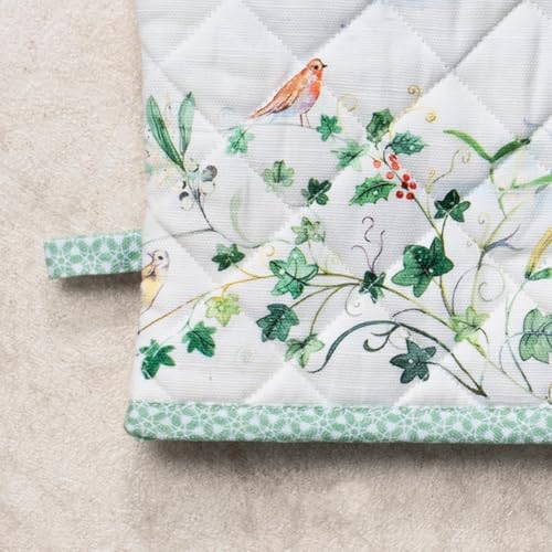 100% Cotton Oven Mitt & Pot Holder Set (104 - Snowy World / 7.5" x 13" & 8" x 8" (Oven Mitt & Pot Holder))