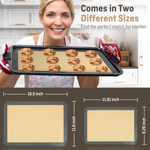 4 Pack Silicone Baking Mat Nonstick 2 Half and 2 Quarter Size (Baking Mat / 2 Half + 2 Quarter Sheets)